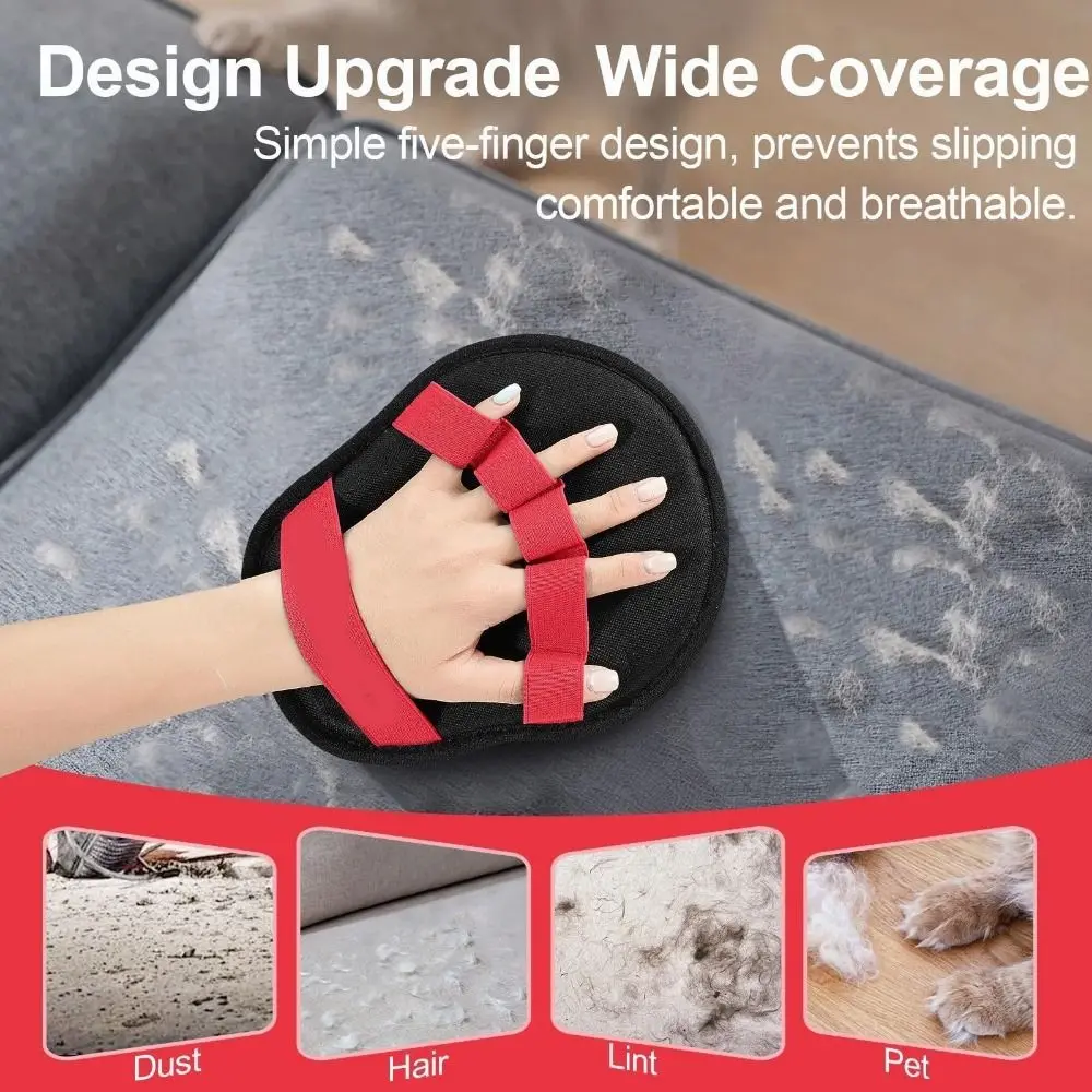 القماش إزالة شعر الحيوانات الأليفة قفاز معلق مع وظيفة التدليك الكلب الحيوان أداة إزالة الشعر قابلة لإعادة الاستخدام اتجاهين جرو تساقط قفازات