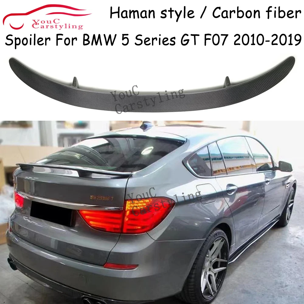 

Real Carbon Fiber Haman Style Spoiler For BMW 5 Series GT F07 535i 550i Trunk Boot Lip Spoiler Splitter 2010-2019