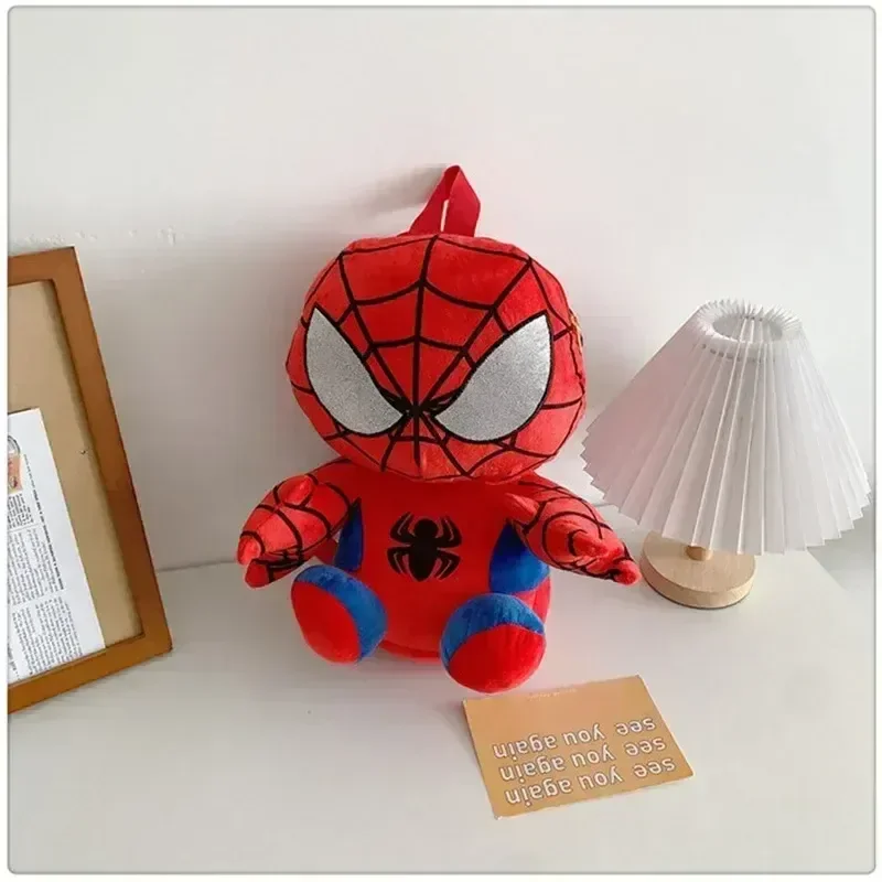 Spider Man Children Plush Backpack Kawaii Cute Anime Cartoon Kindergarten Travel Outdoor Bag Plush Doll Kid Birthday X-mas Gifts