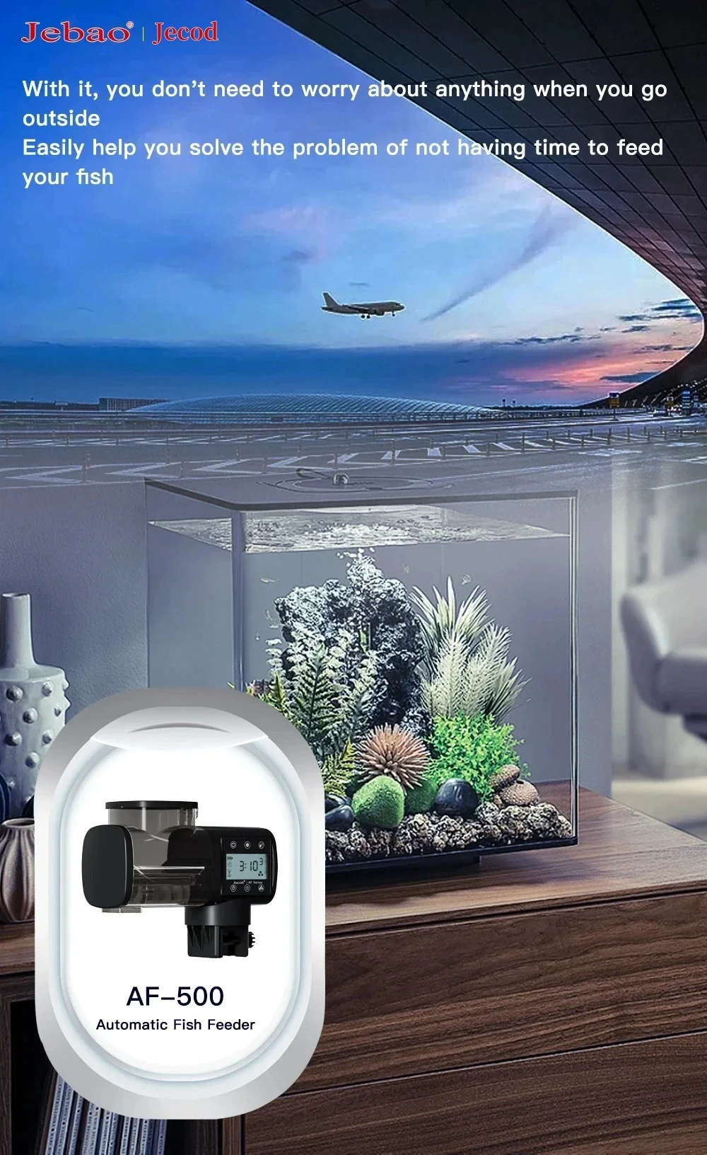 Jebao Jecod Automatischer Digitaler Timer Fischfütterer Intelligentes Aquarium Fischfütterungszubehör – Detail 1