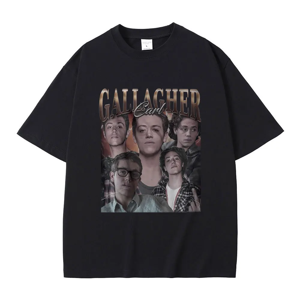 Carl Gallagher Graphic Print T-shirt Men's Gothic Oversized T Shirts Male Fashion Streetwear Men Women's Casual Vintage Tshirt