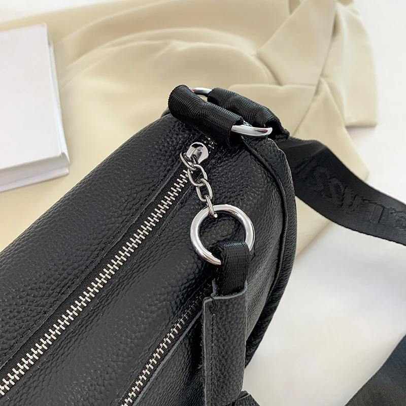 High Quality Genuine Leather Women Crossbody Shoulder Bags 2024 Luxury Solid color Cow Leather Handbag Female Messenger Tote Sac