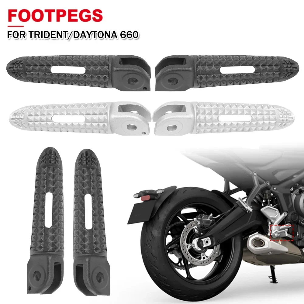 Motorcycle Footrests Front Driver Pedals Footrest Rear Foot Pegs For Tiger Sport 660 For Trident 660 For Daytona 660 Speed Twin - Image 2