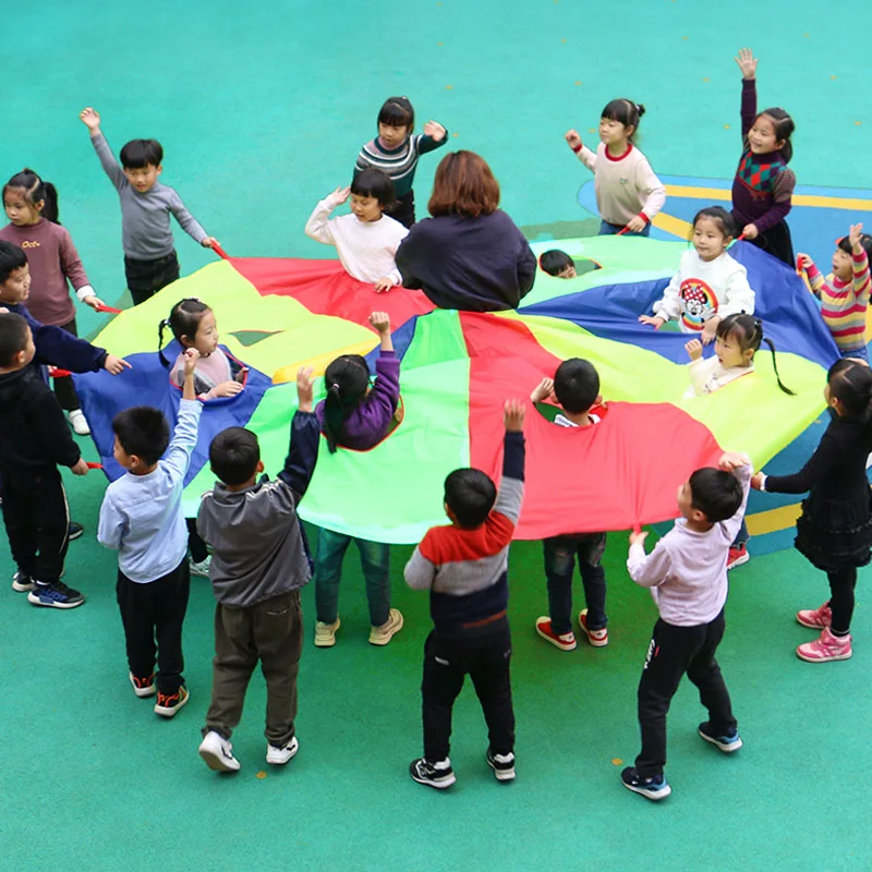 Kids Whack A Mole Game Rainbow Umbrella Kindergarten Outdoor Fun And Sports Paracaidas Toy Buiten Speelgoed Voor Kinderen