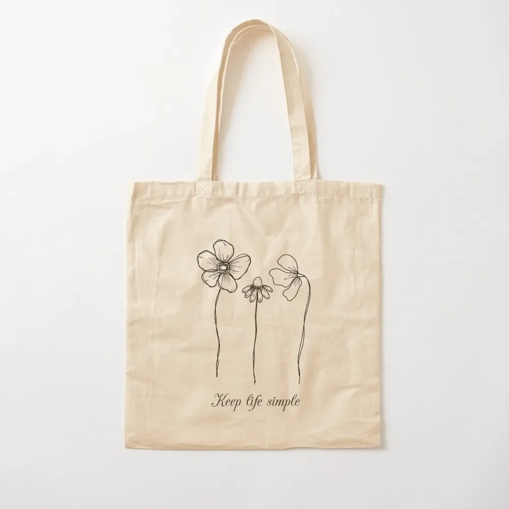 Keep Life Simple Tote Bag personalized tote canvas shopping bag Tote Bag