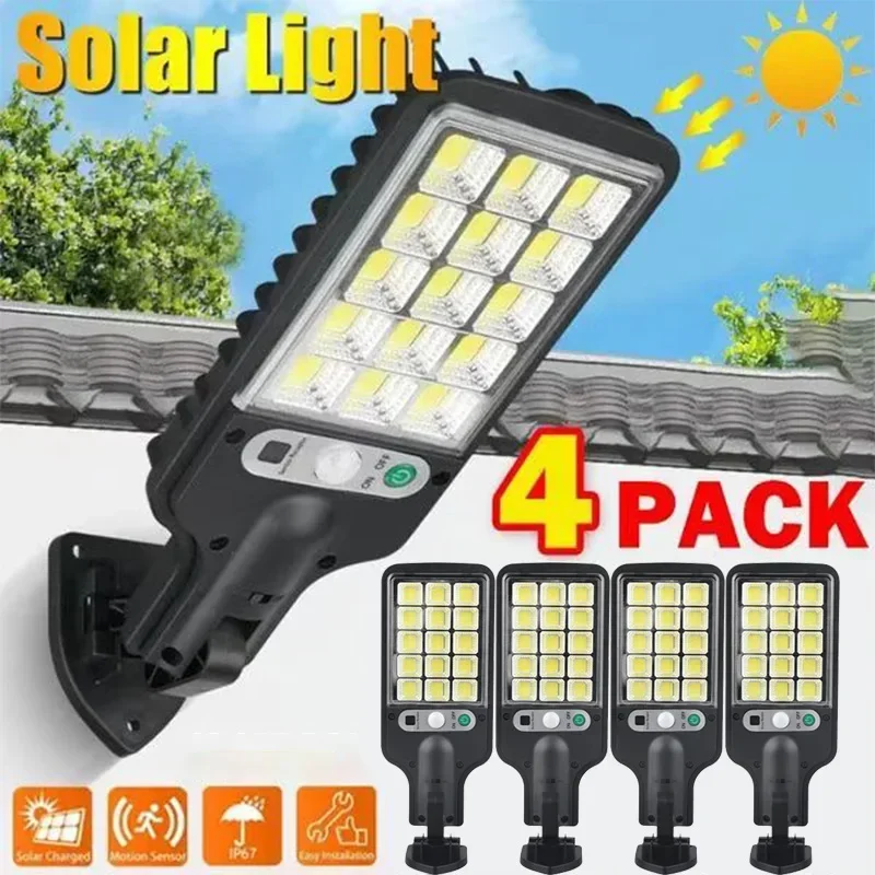 

Solar Street Lights Outdoor Solar Lamp With 3 Light Mode Waterproof Motion Sensor Security Lighting for Garden Patio Path Yard