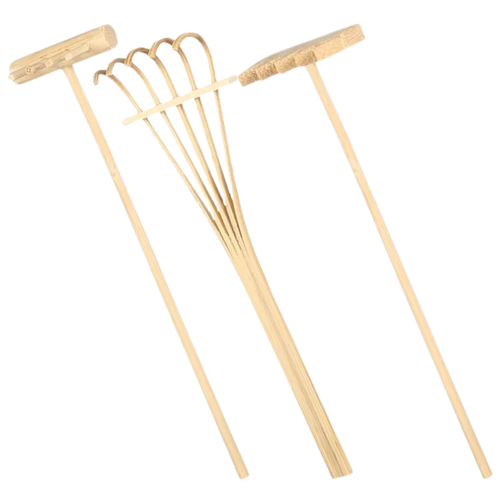 3 個の砂熊手セットプラスチックミニガーデンツール禅サンドボックスデスクトップ砂テーブル熊手クラフト瞑想風景アクセサリー