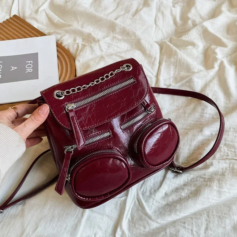 

2025 Stylish Vintage Mini Backpack for Women – Trendy Spacious Rucksack, Retro Motorcycle Shoulder Bag, Commuter Handbag