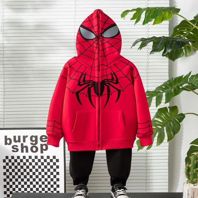 Spiderman children's hooded sweatshirt coat baby autumn clothing new cartoon boys fashion personality cardigan foreign style