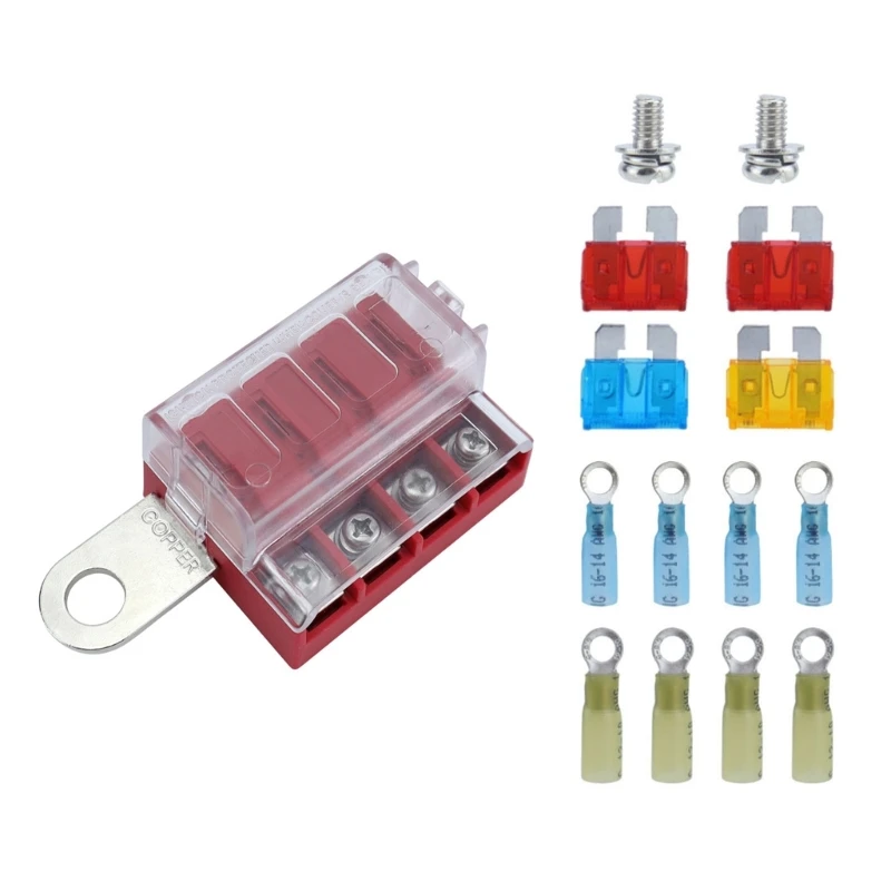 Easy Install 4 Way Fuses Block High Efficiency Fuses for enhances Electrical Safe