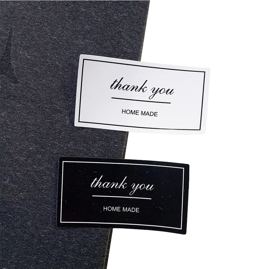 100 Pcs/lot Thank You Label Sticker Vintage Black&White Kraft Label Stickers DIY Hand Made For Gift Cake Baking Sealing Hang Tag