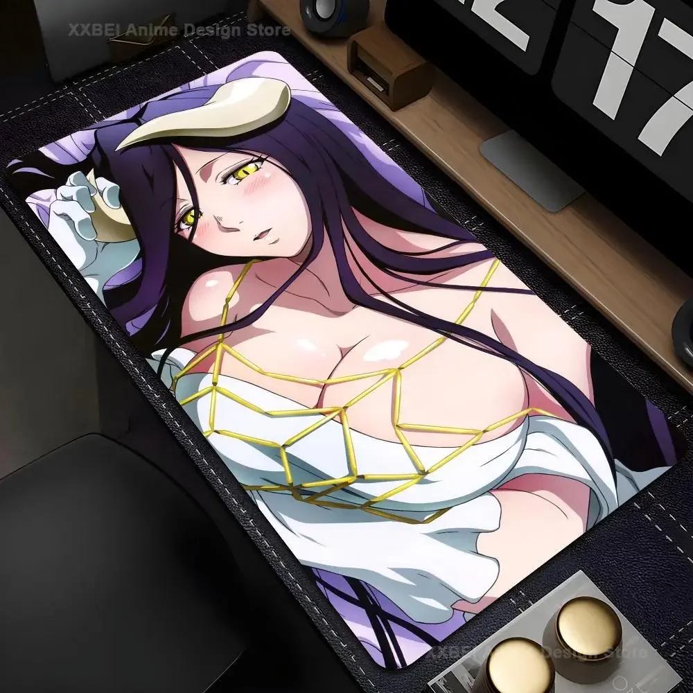 

Anime Albedo Sexy Girl Xxl Mousepad Large Computer Gaming Accessories MousePads Desk Mats Anti-slip Laptop Soft Mice Pad