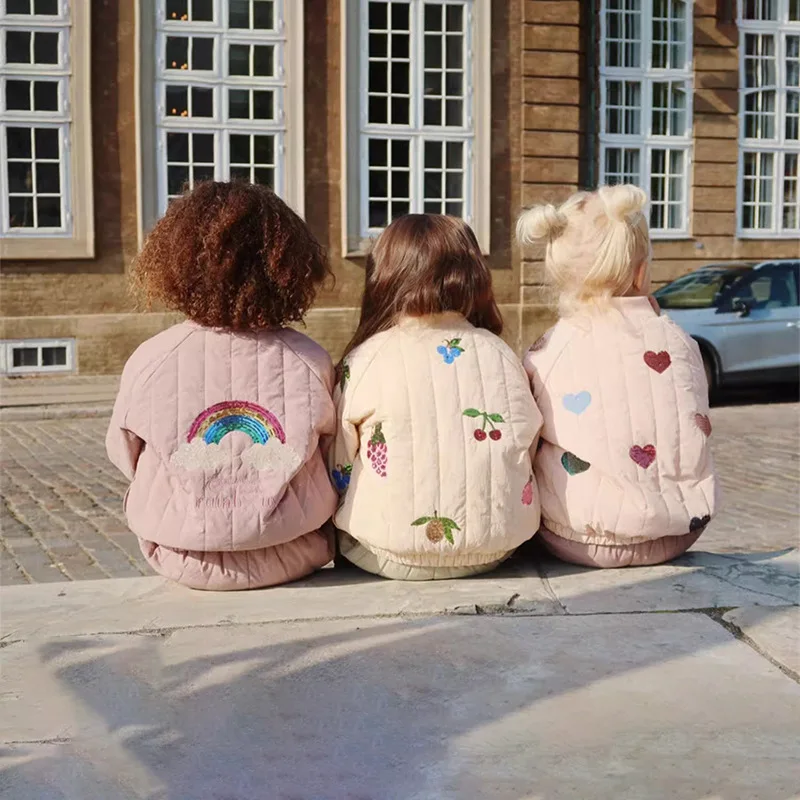Children's Clothing Thickened Fleece Jacket for Kids 2025 Winter Embroidered Bead Flight Suit Infant Boys Girls Outerwear Coat