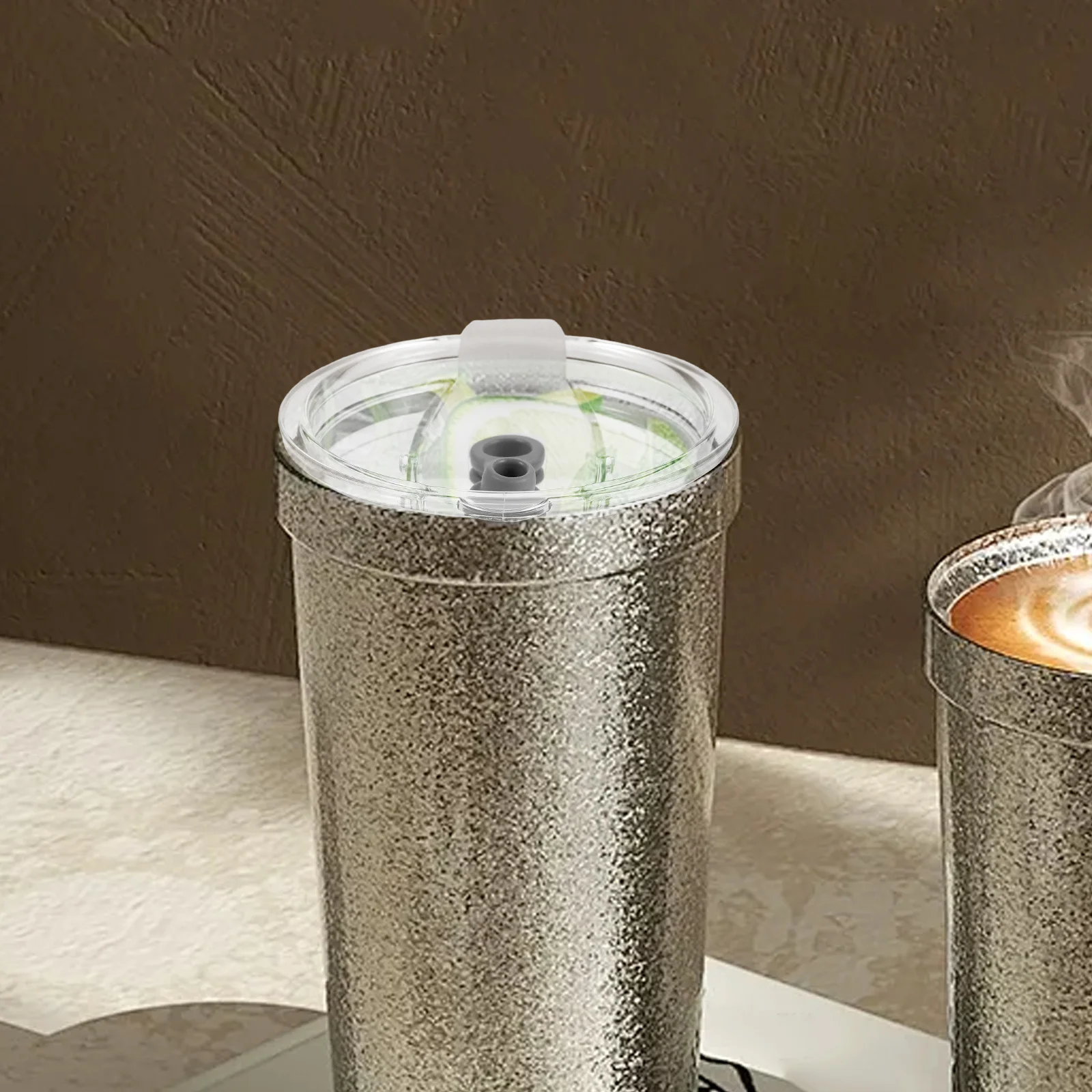 

10Pcs Thermal Cup Replacement Lid Leakproof Spill-Proof 20Oz 30Oz Tumbler Straw Lid for Coffee Water Mug Splash Resistant