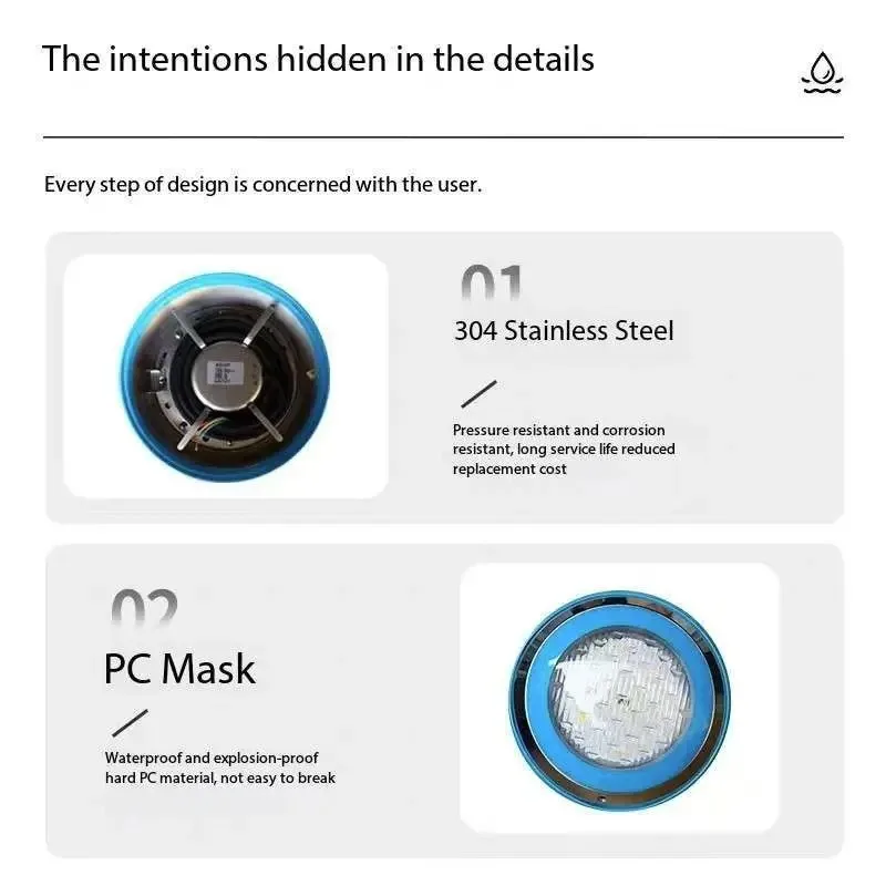Outdoor Stainless Steel IP68 LED Underwater Light for Swimming Pool Decorations Pond Fountain LED Pool Pool Tools Accessories