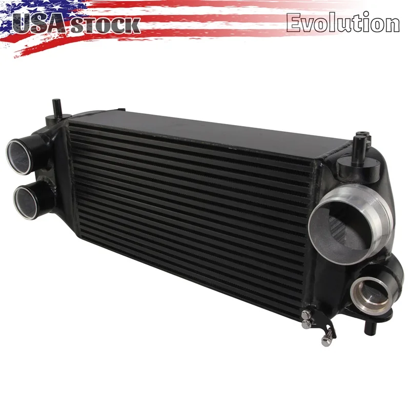 Black Aluminum Front Intercooler For Ford F150 F-150 2.7L/3.5L EcoBoost 2015-2019 Black/Silver