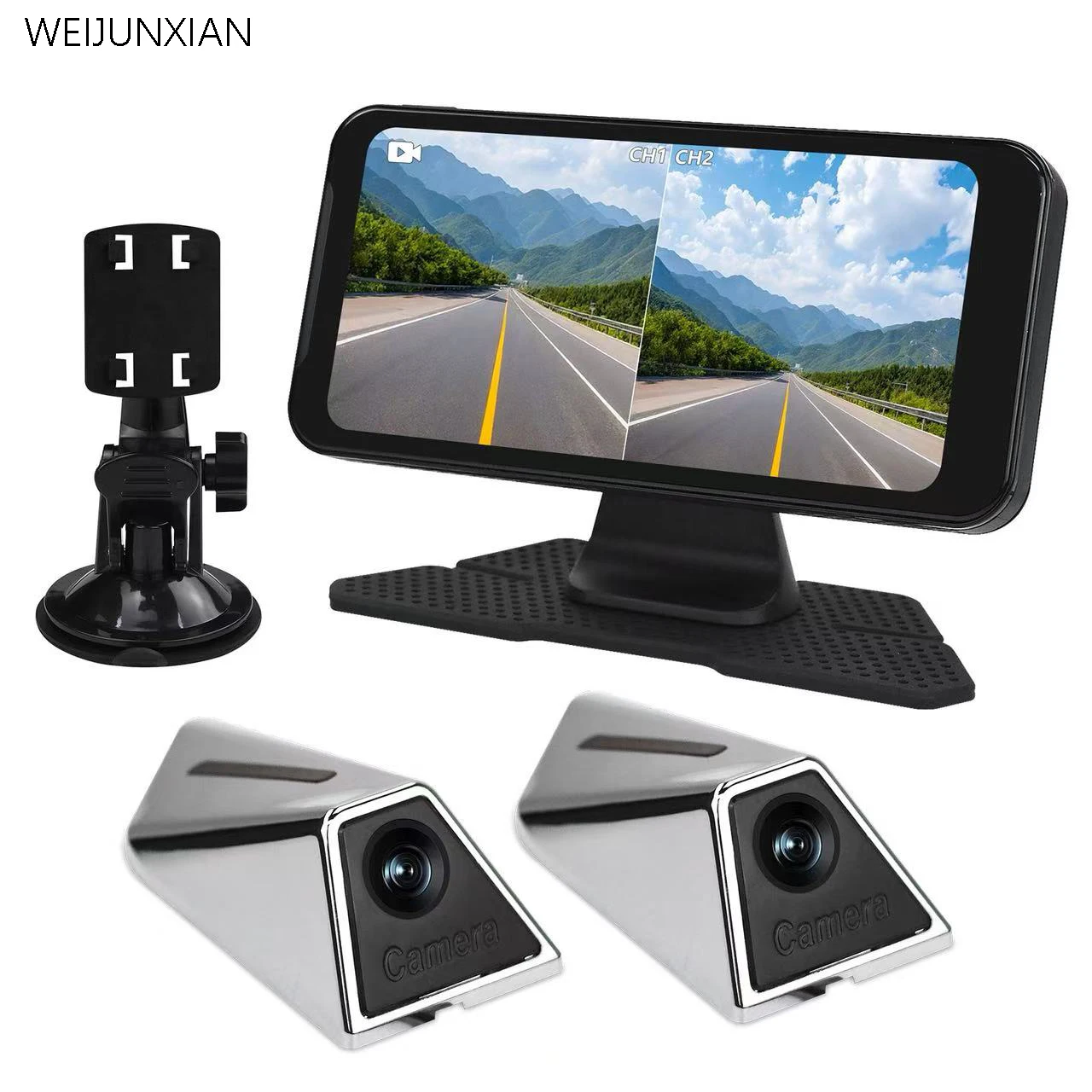 

New! Automotive electronic rearview mirror, left and right blind spot cameras, parking assistance, equipped with 6.25 monitors