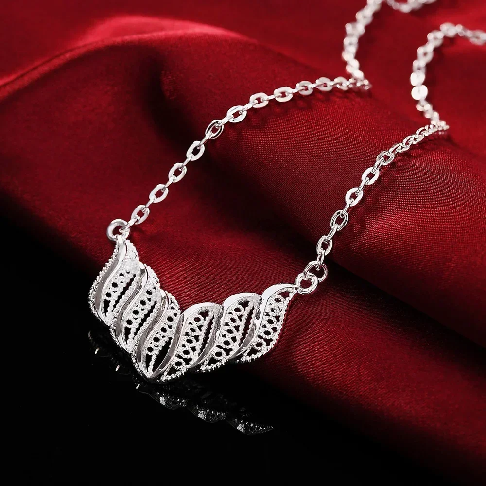 Popular beautiful flowers Pendant 925 Sterling Silver Necklace For Women Fashion Holiday gift Wedding party brand Jewelry