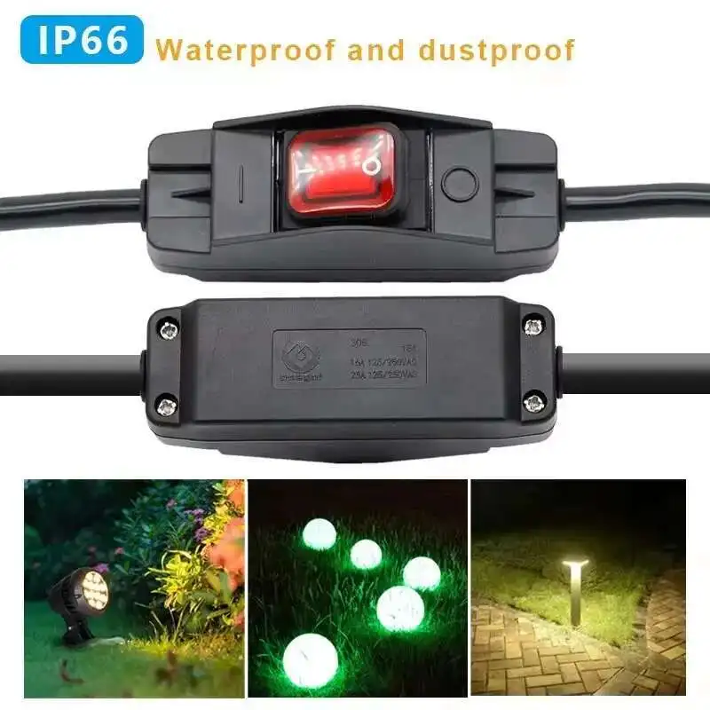الولايات المتحدة القياسية IP66 الكهربائية تمديد الحبل NEMA5-15P التوصيل مع مفتاح مقاوم للماء 5-15R SF52 موصل مقبس المستهلك Wire15a 90 سنتيمتر