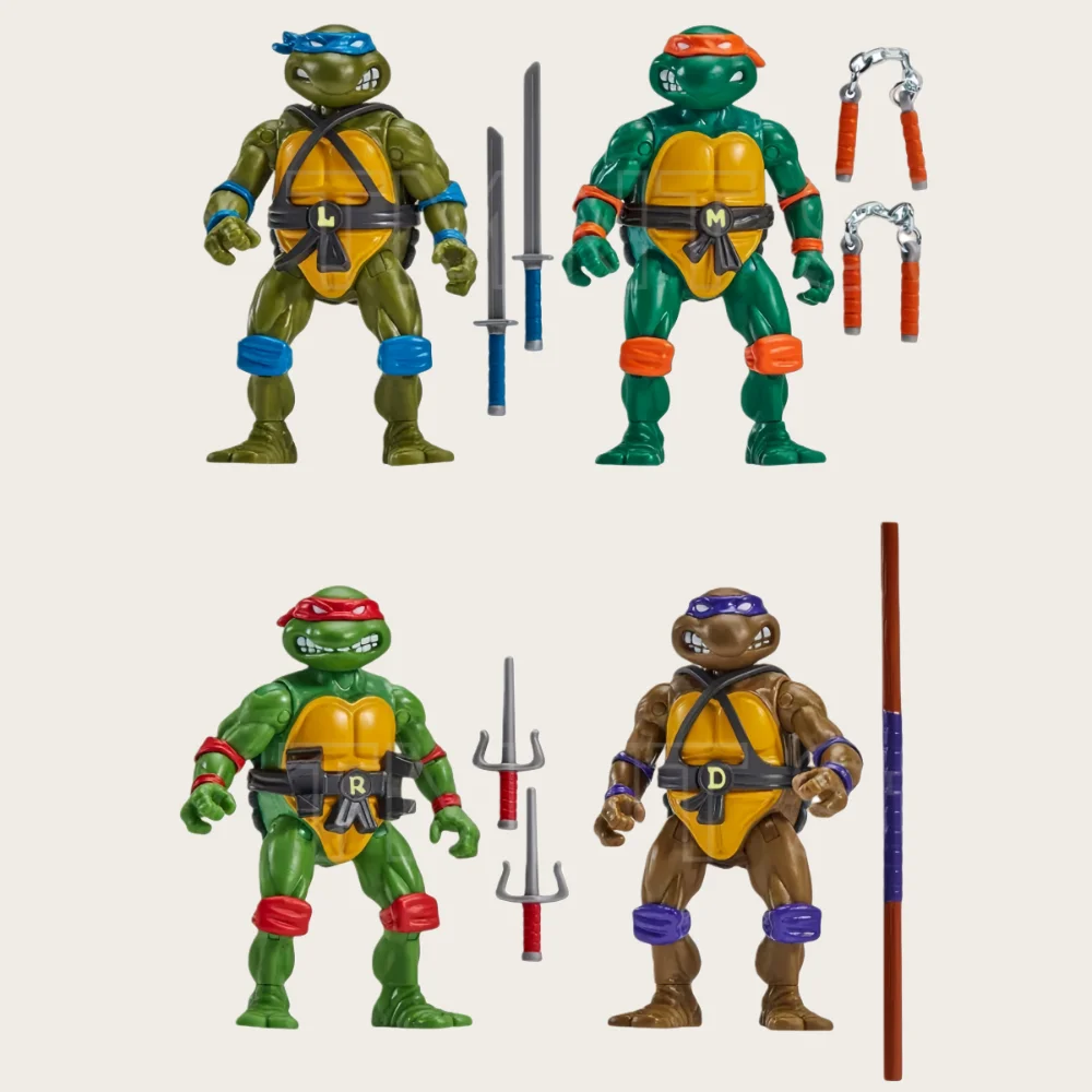 

Черепашки-ниндзя: Классический набор из 4-дюймовых переработанных фигурок - 4 шт.