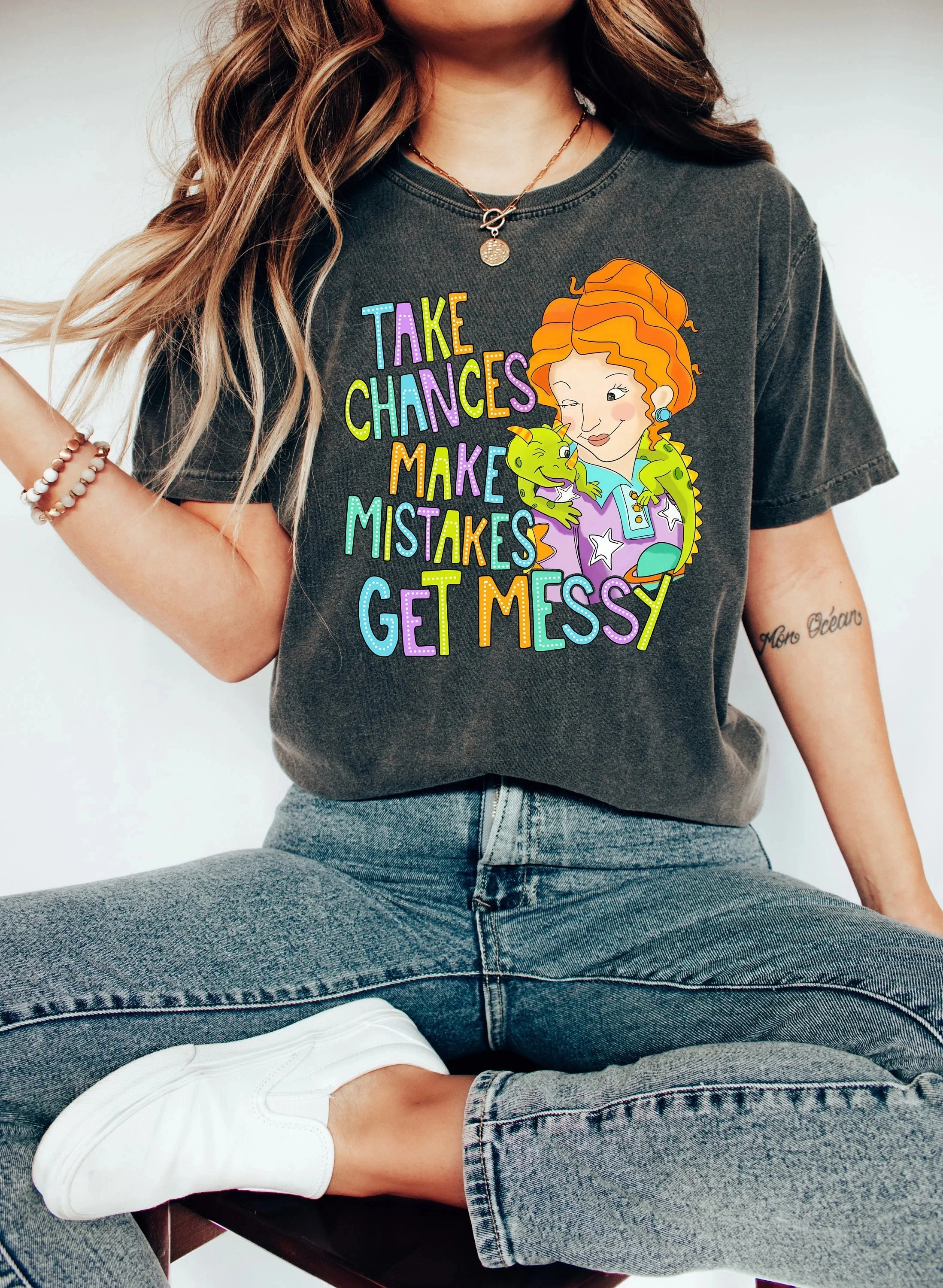 Miss Frizzle "Ake Chances" Magic School Bus Tee
