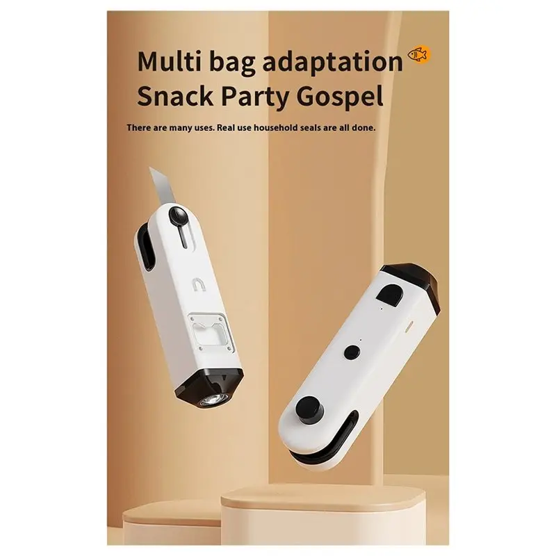 B45CLXY 5-In-1 Household Mini Sealing Machine Usb Charging Multi-Function Sealing Machine Cutting Sealing Dual-Purpose Heating