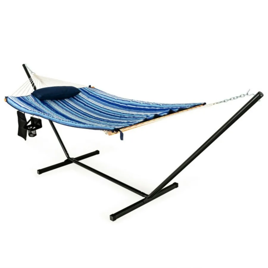 Juego de soporte para silla hamaca, columpio Cn con portavasos de almohada para interiores y exteriores