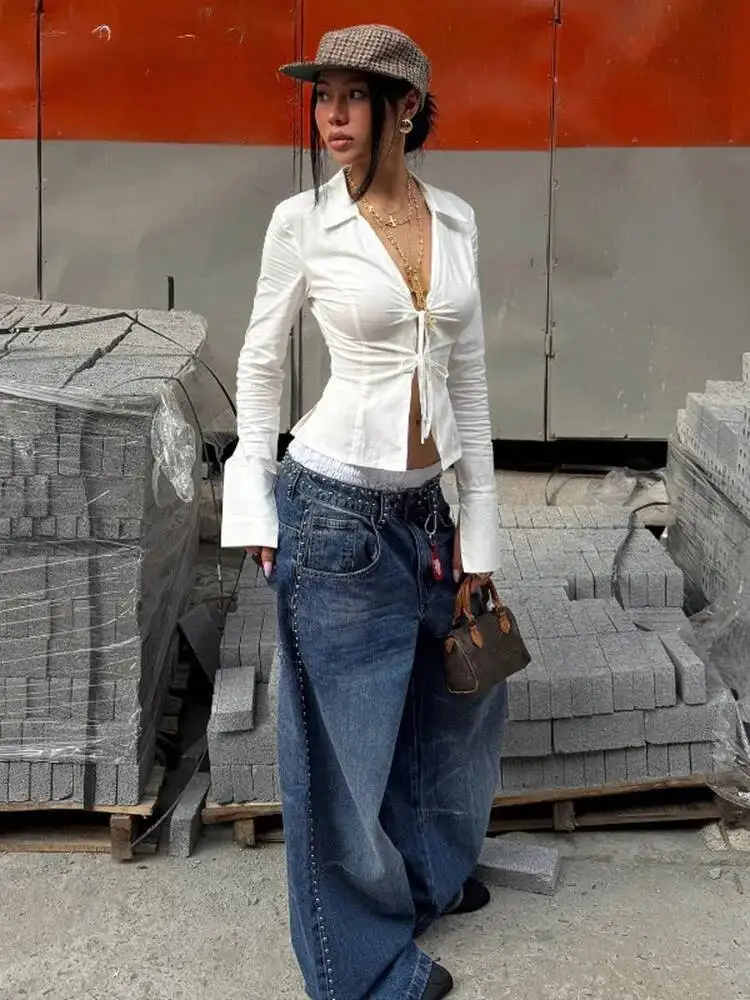 

Fashion Solid Women T Shirt Elegant Slim Long Sleeve Sexy V Neck Blouse Female Autumn New Causal Street Chic Tops