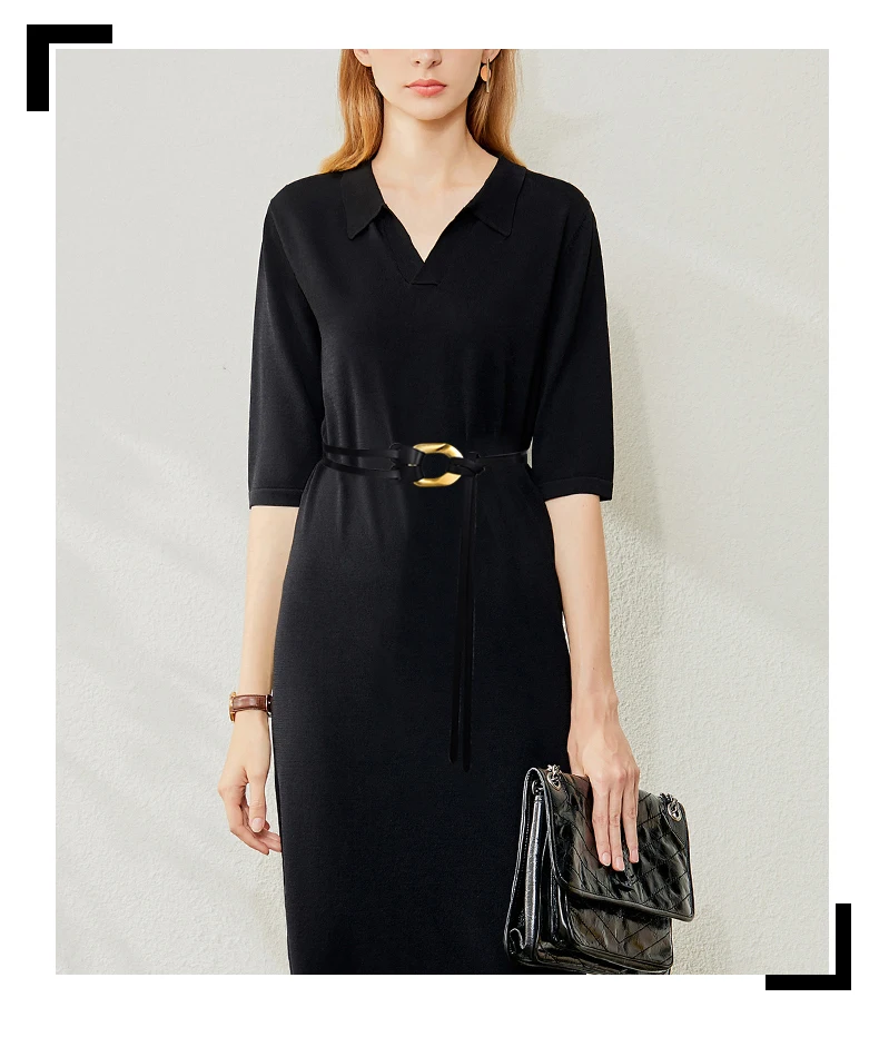 Stilvolle geknotete Echtledergürtel mit goldener Schnalle, doppellagiger Bund, Vintage-Kleid, Mantelgürtel für Damen – Detail 13