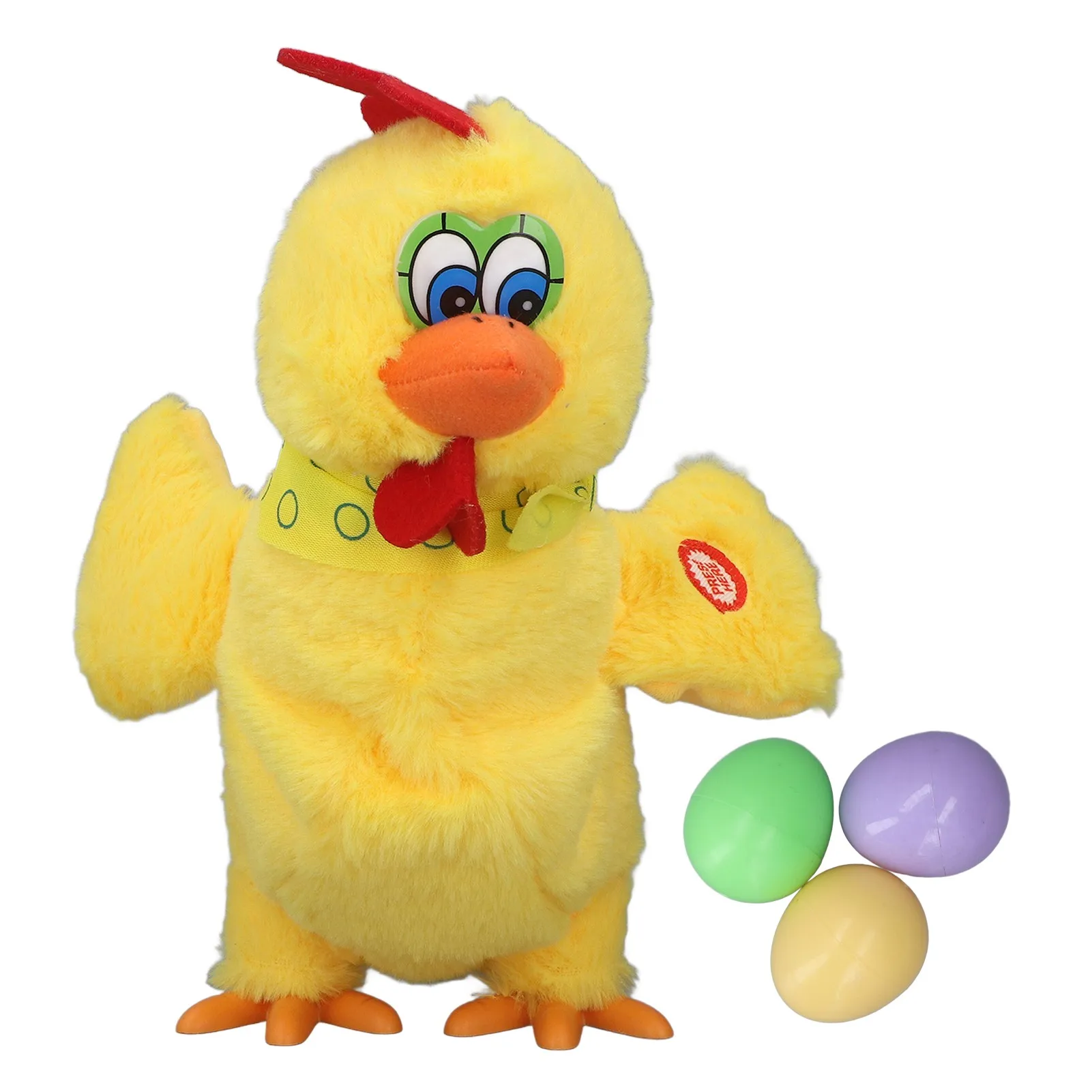 Electronic Plush Chicken Toy Lay 3 Eggs Dancing Music Stuffed Animal Chicken for Kids
