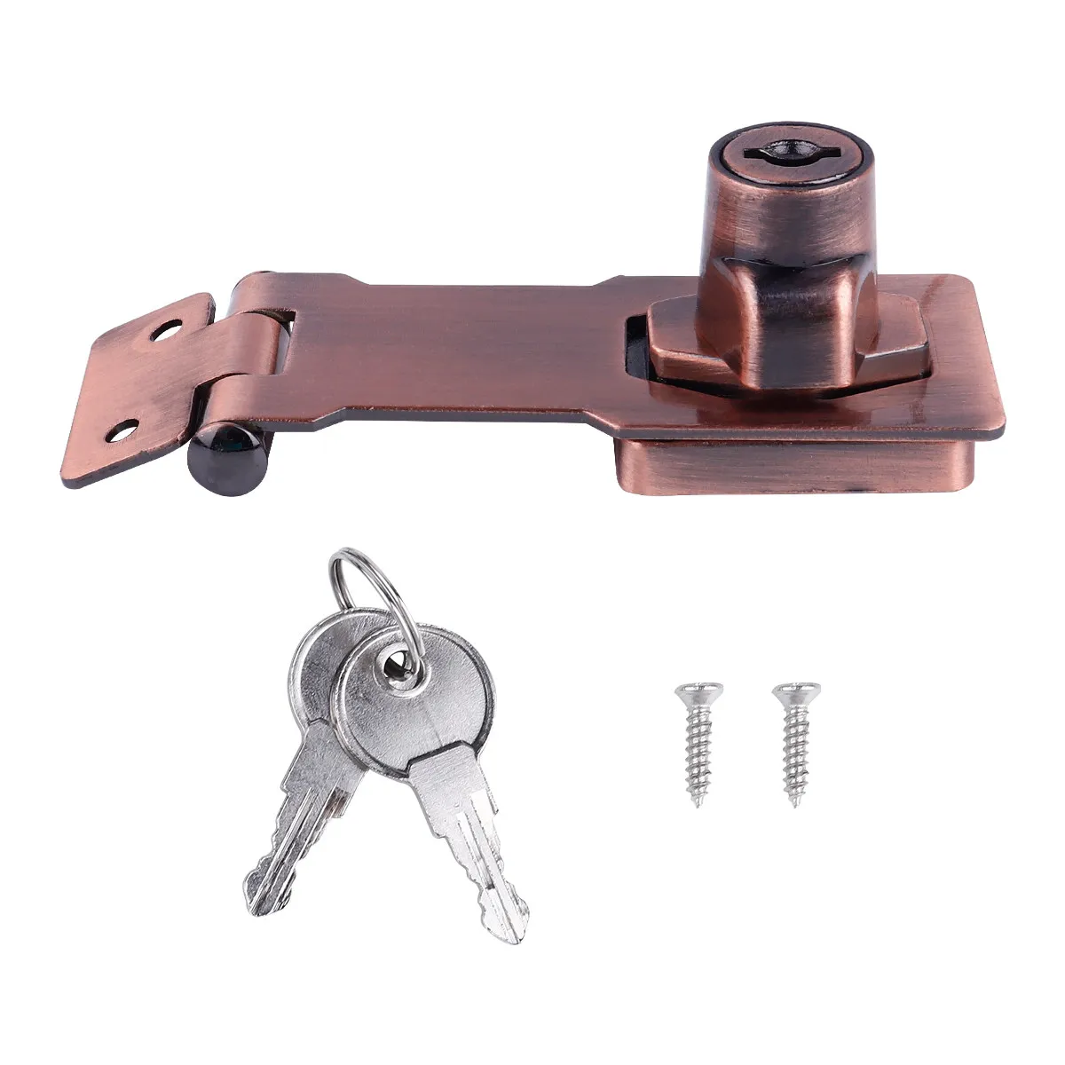 3 Inch Zinc Alloy 90 Degree Keyed Locking Hasp Durable Security Lock for Wooden Doors Drawers Boxes Keyed Hasp Lock