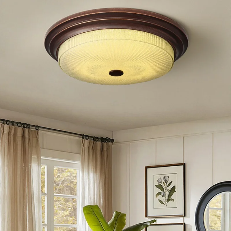 

American Ceiling Lamp Bedroom Simple Retro Country French roundledLiving Room Master Bedroom Room Study