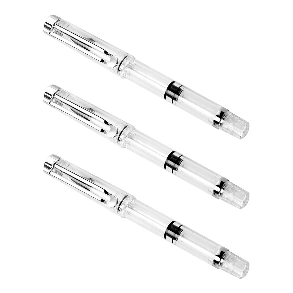 

3 Pcs Brush Pen Portable Calligraphy Pens Fountain Plastic Ink Soft Fur Student Black