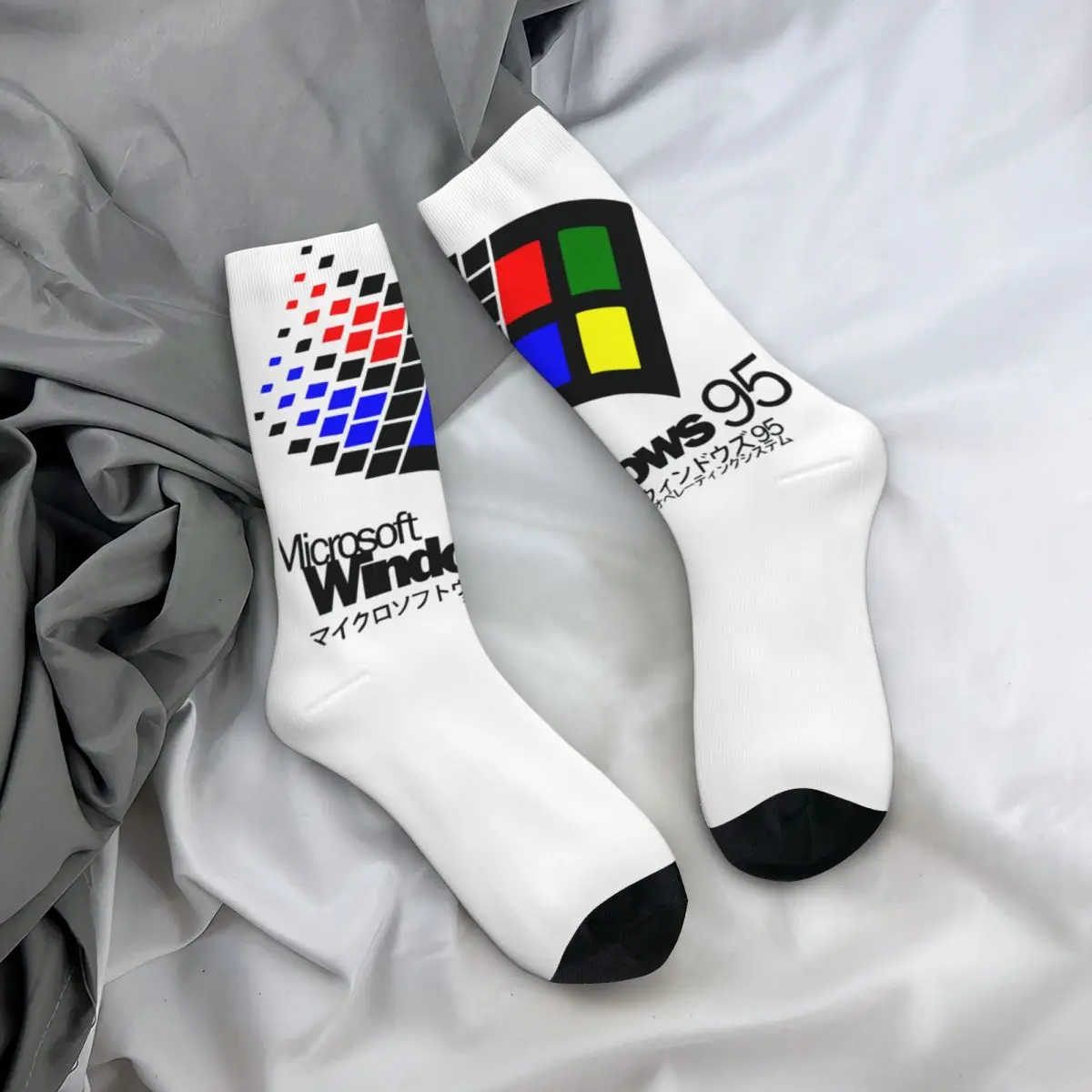 Windows 95-Strümpfe, Computer-Logo-Design, Gothic-Socken, Frühlings-Anti-Rutsch-Socken, Paar Socken in Outdoor-Qualität