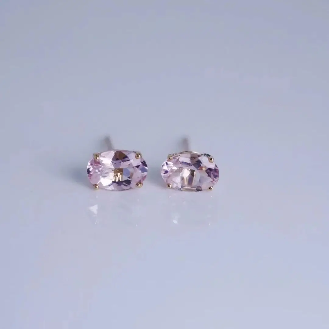 S925 Silver Morgan Stone Stud Earrings Classic Versatile