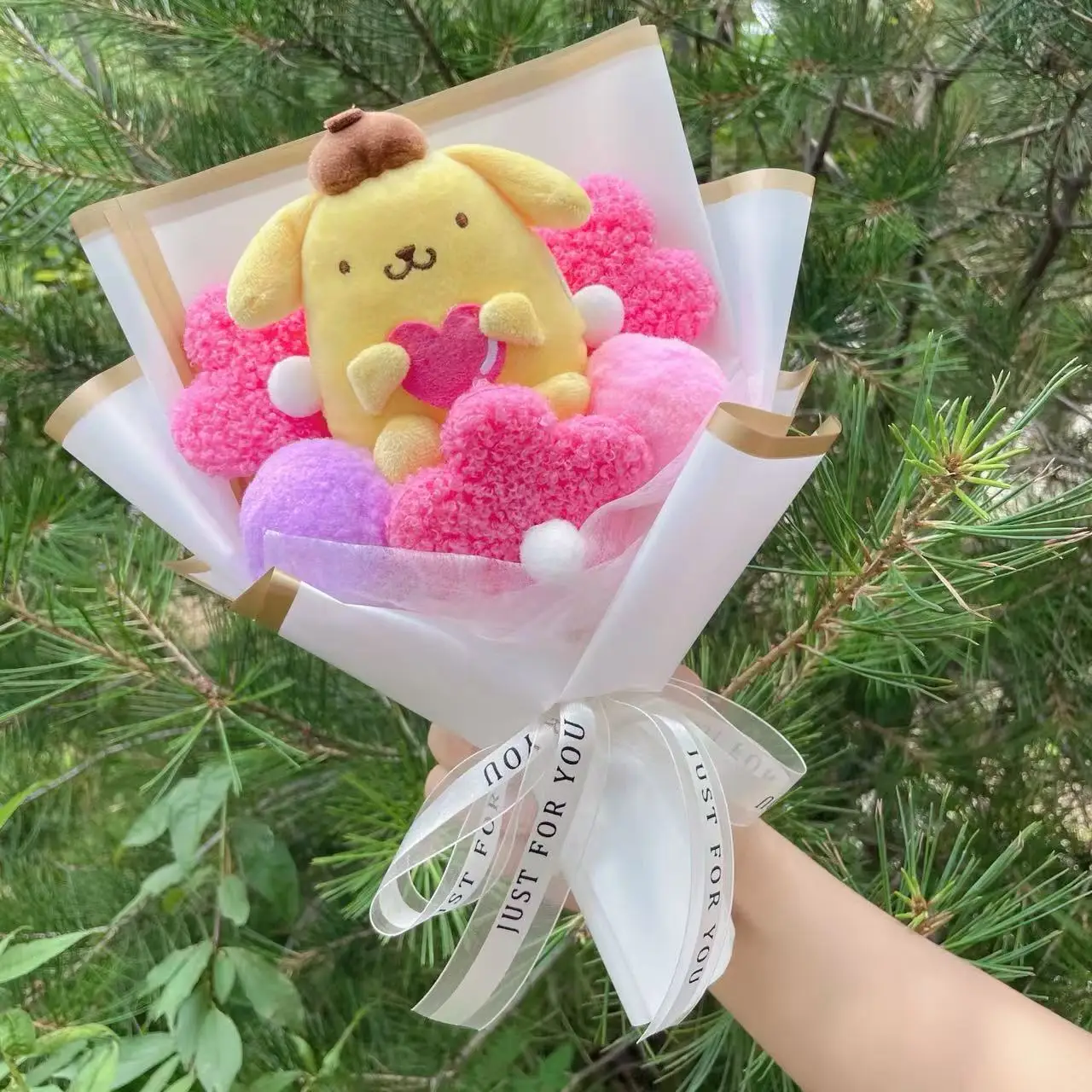 Cartoon My Melody Kuromi Cinnamoroll Kt Katze Plüschpuppe Kreativer Blumenstrauß Valentinstag Weihnachten Abschluss Geburtstagsgeschenk