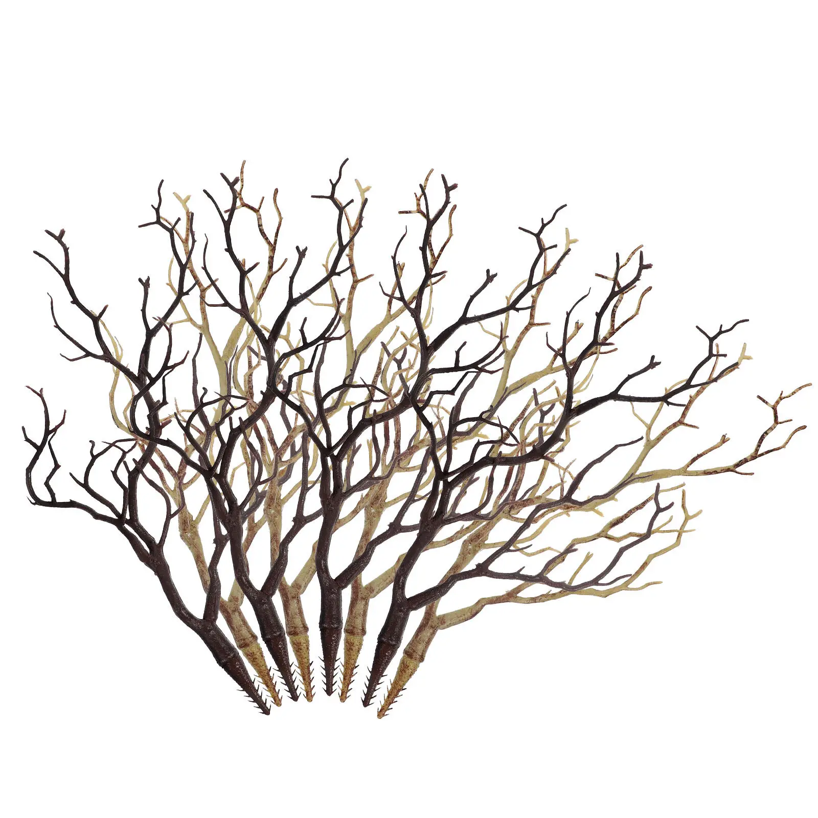 8Pcs Realistic Artificial Branches Plastic Antler Shaped Dry Branches for Vase Stuffing Shelf Countertop Layout Props Home Decor