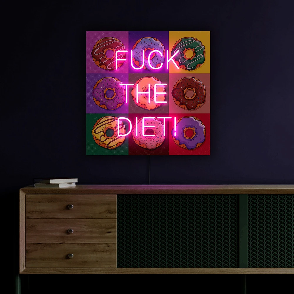 Donuts Neon Sign Donuts Shop LED Neon Light Sweet Dessert Storefront Wall Hanging Personalized Custom Business Neon Sign