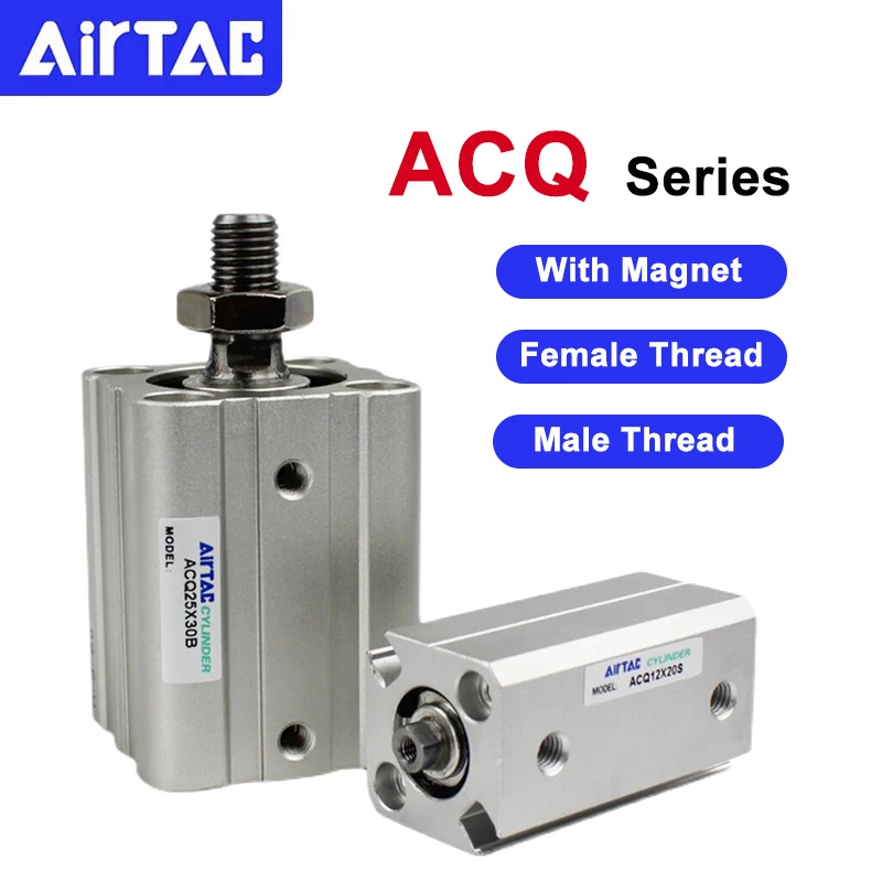 AirTAC ACQ Series Thin Cylinder Pneumatic Compact Cylinder  ACQ12/16/20/25/32/40/50/63mm  Stroke5/10/20/30/40/50/70100mm