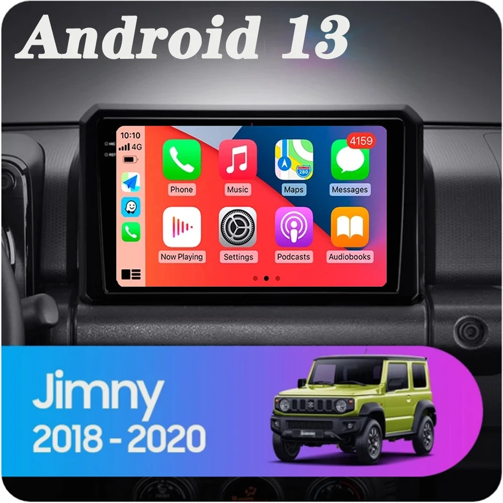 Android 13 Carplay Car Radio For Suzuki Jimny 2018 2019 2020 Navigation GPS Multimedia Player stereo BT DSP wifi+4G Auto 2 DIN