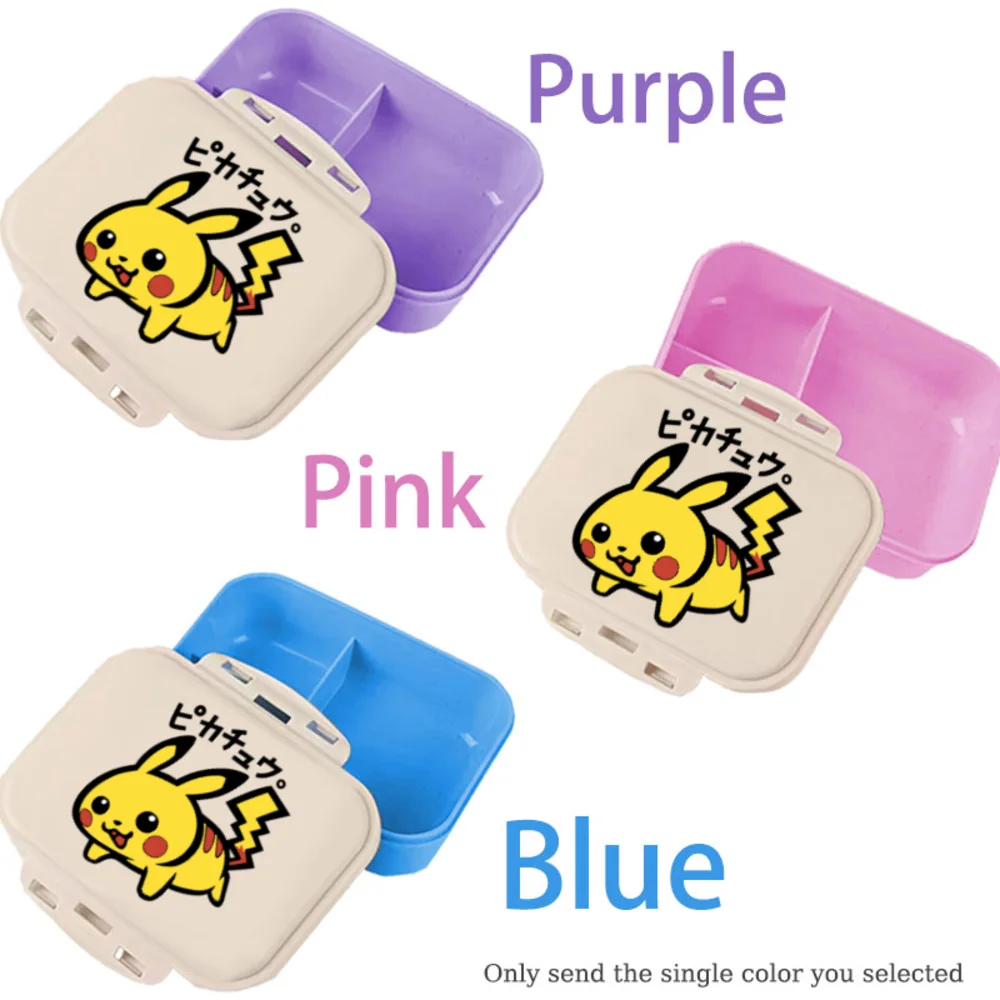 Bento Box Portable Pink Blue Purple Lunch Box Pocket Elf Anime Storage Charmander School Picnic Lunchbox Office Dinner Case Gift