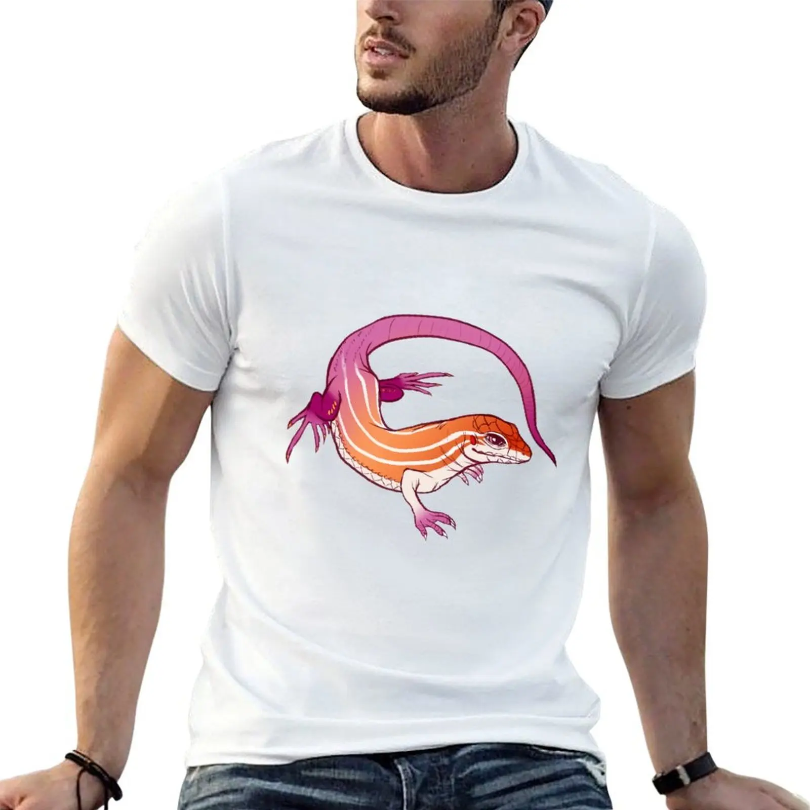 Lesbian Flag Whiptail Lizard T-Shirt funny t shirts dark humor t shirts for man cotton funny printed t shirts for man T-shirt