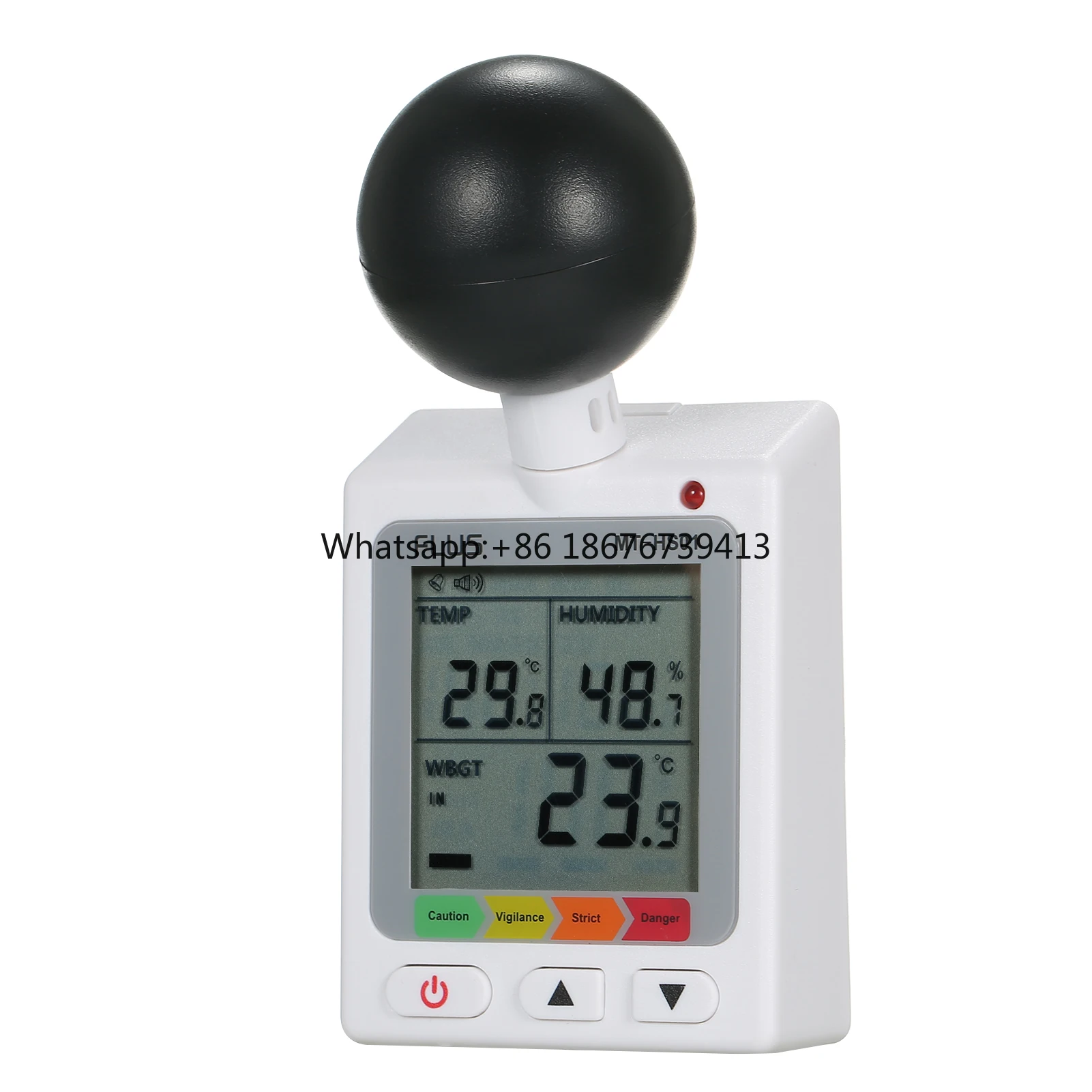 

1 2 3 WBGT + HI Heat Index Checker Stress Meter Air Globe Temperature Humidity Tester LCD Display