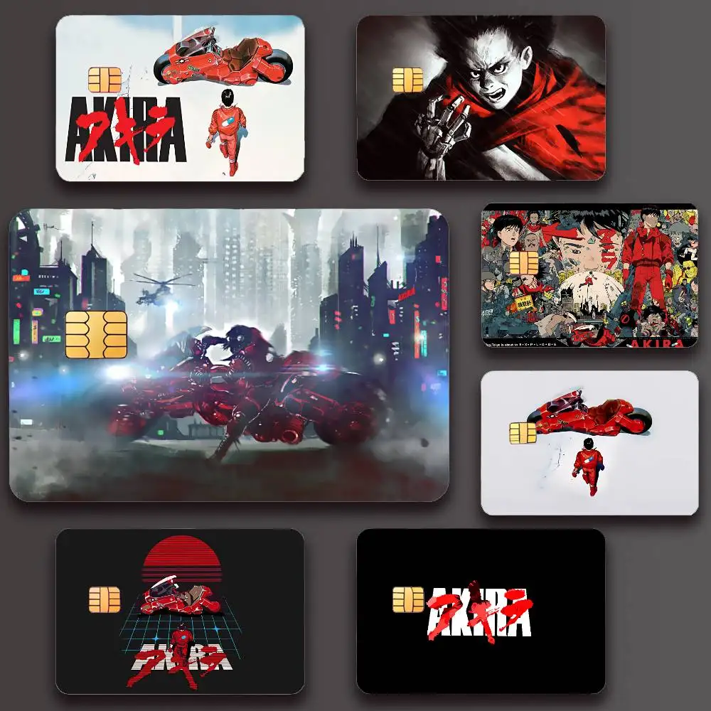 ANIME Akira Poster Credit Skin Cover Card Stickers 4PCS Film Bus Pass Front Decoration Bank Debit Waterproof