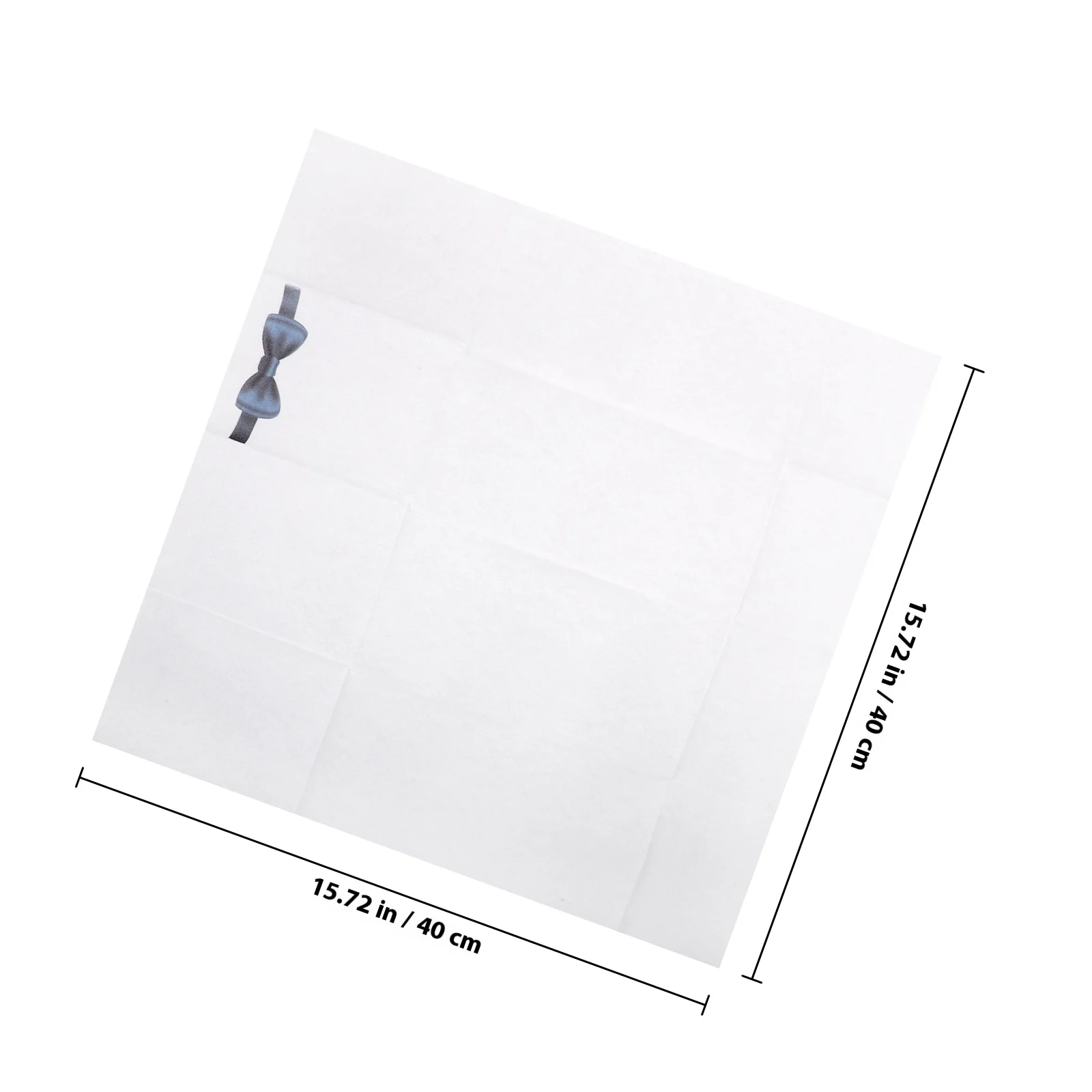 50개입 나이프 포크 냅킨 종이 리본 프린트 일회용 식기 레스토랑 호텔 휴대용 포켓 냅킨