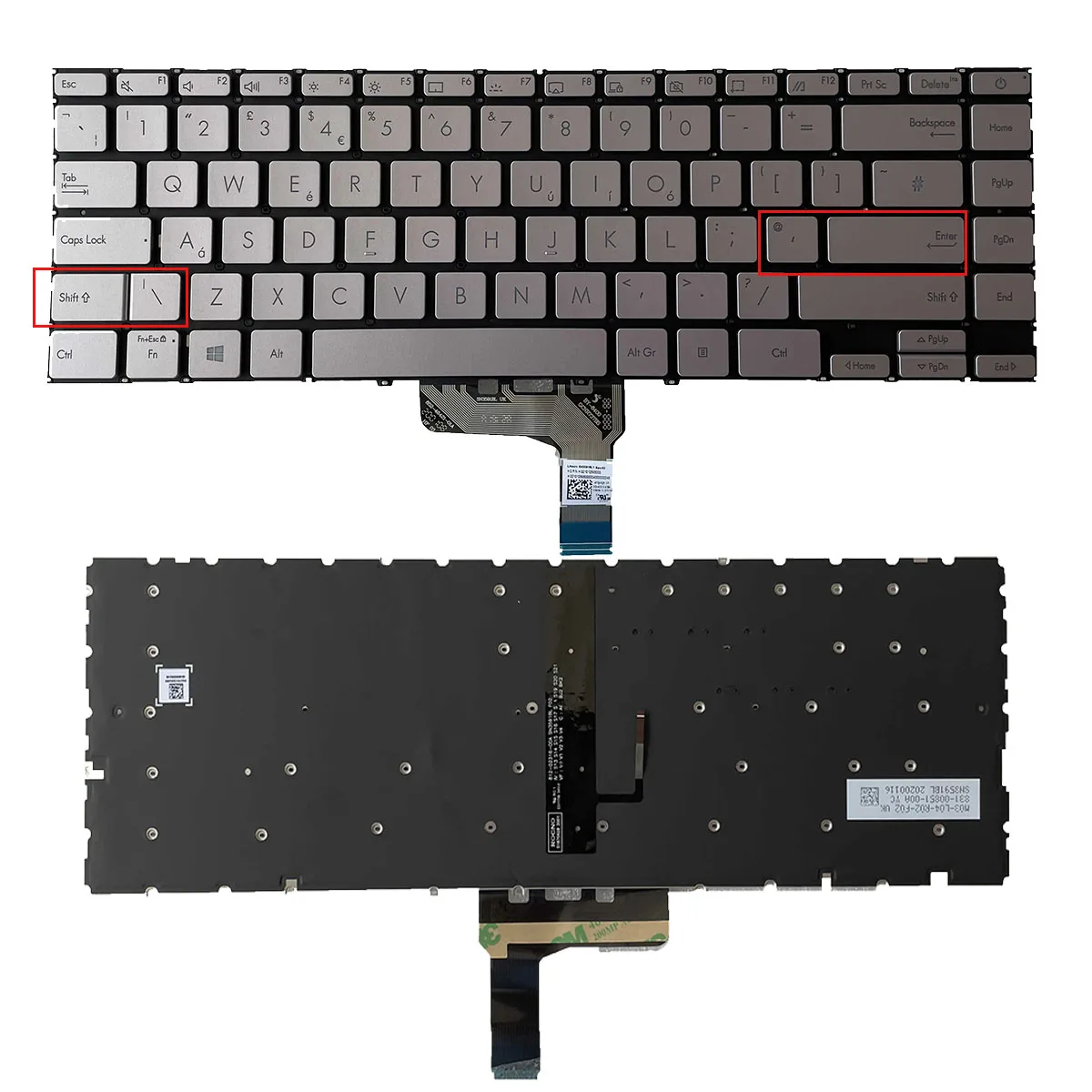 UK Backlight Laptop Keyboard For ASUS ZenBook U4700 UM425 UX425 UX425EA UX425JA Rose Gold Notebook