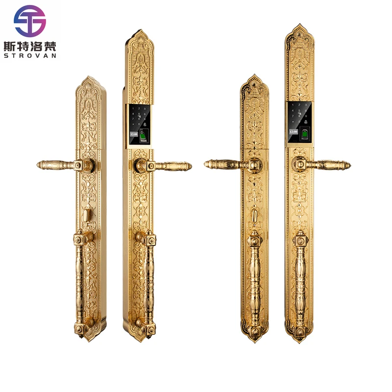 

New Arrival of Brass Magnificent European Smart Door Lock Security Fingerprint Digital Door Lock