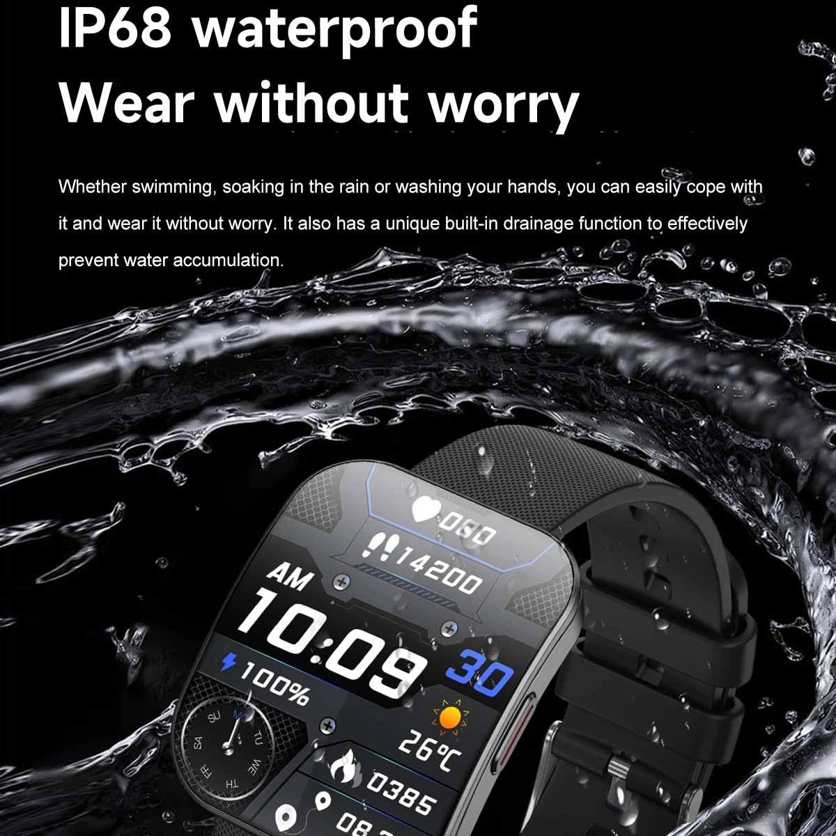 Amoled رقيقة جدا منحني الأزرق الأسنان دعوة ساعة ذكية الرجال النوم Smartwatch النساء الرياضة 24h معدل ضربات القلب مراقبة الصحة مقاوم للماء