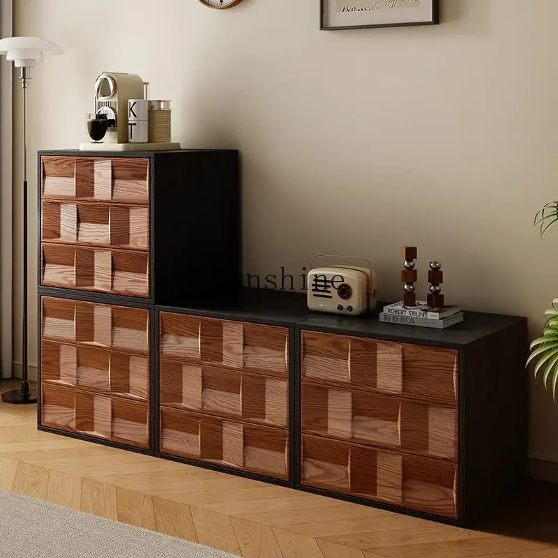 Solid wood combination chest antique living room module combination small apartment dining side household storageYY