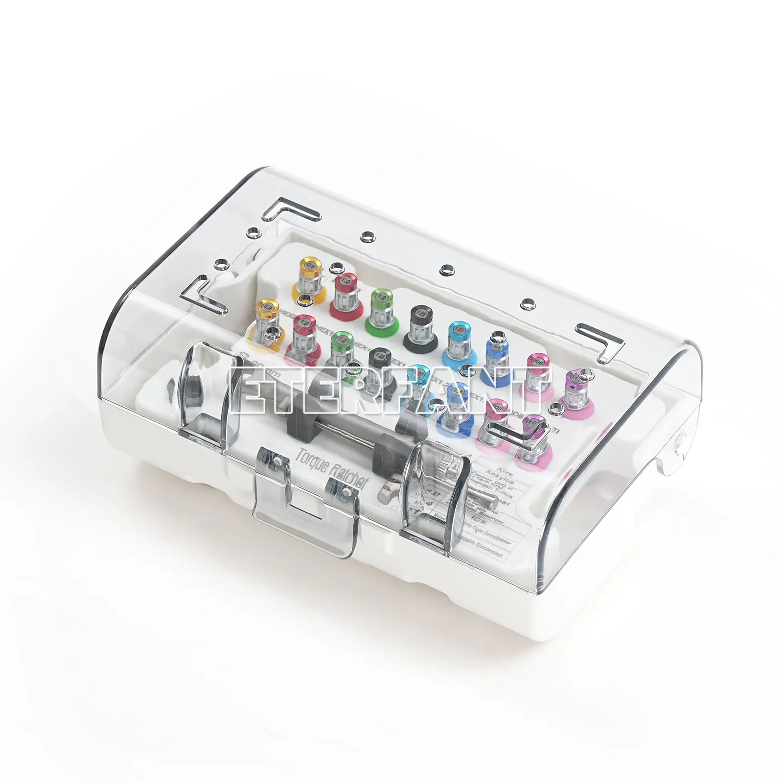 ETERFANT Professional Dental Implant Surgical Kit - Complete Set w/Torque Ratchet 0-70 Ncm and 16PC Universal Drivers HEX0.9-ITI